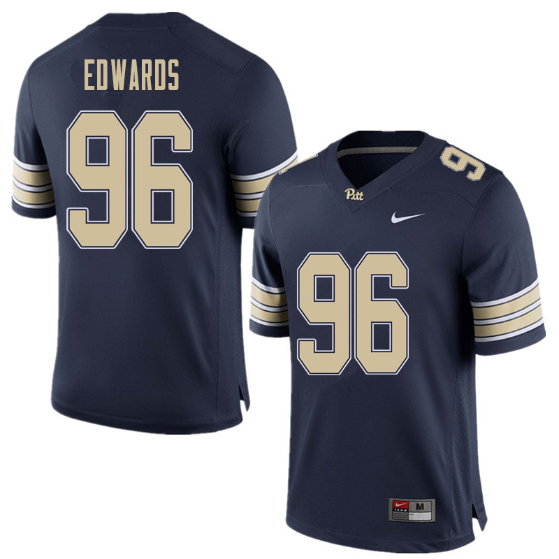 Men #96 Allen Edwards Pittsburgh Panthers College Football Jerseys Sale-Home Blue